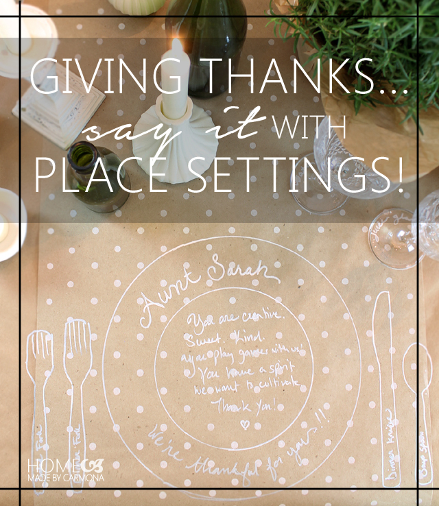 Give thanks with your place settings