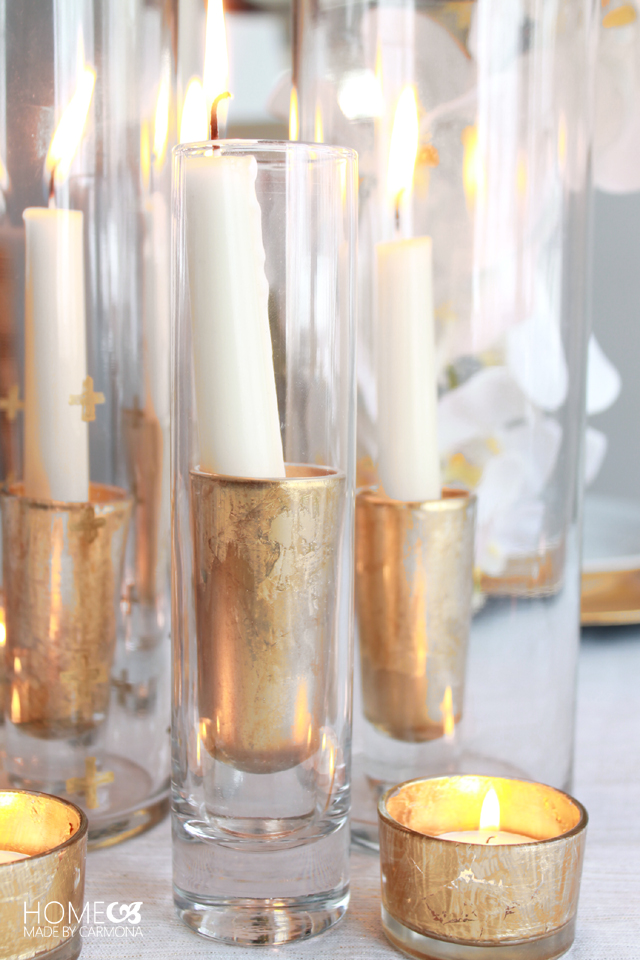 DIY glass candle holders