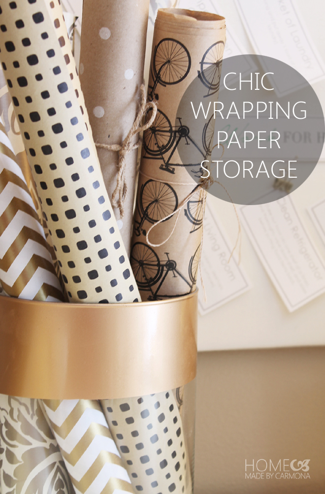 Chic wrapping paper storage