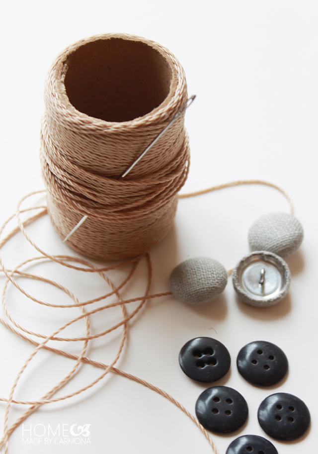 Uphostery twine and buttons