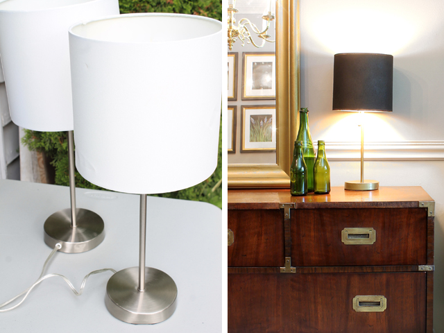 Table lamps before and after