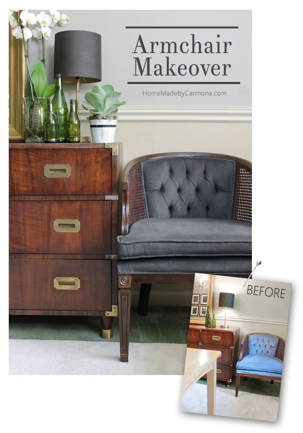 How to Paint Upholstery - Antique Chair Makeover - Midcounty Journal