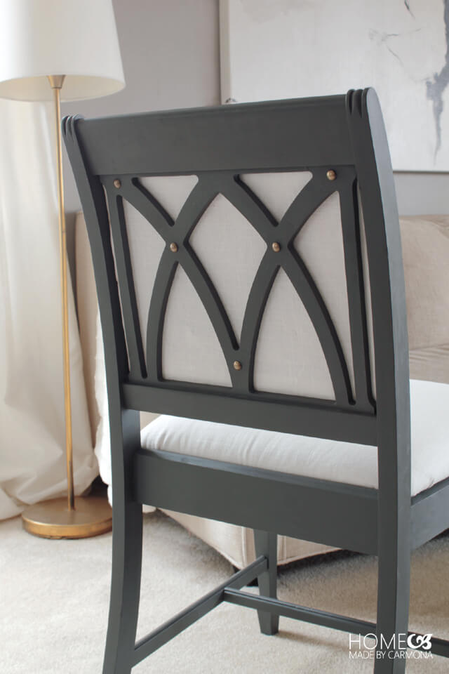 Chair backing with DIY tufted inlay