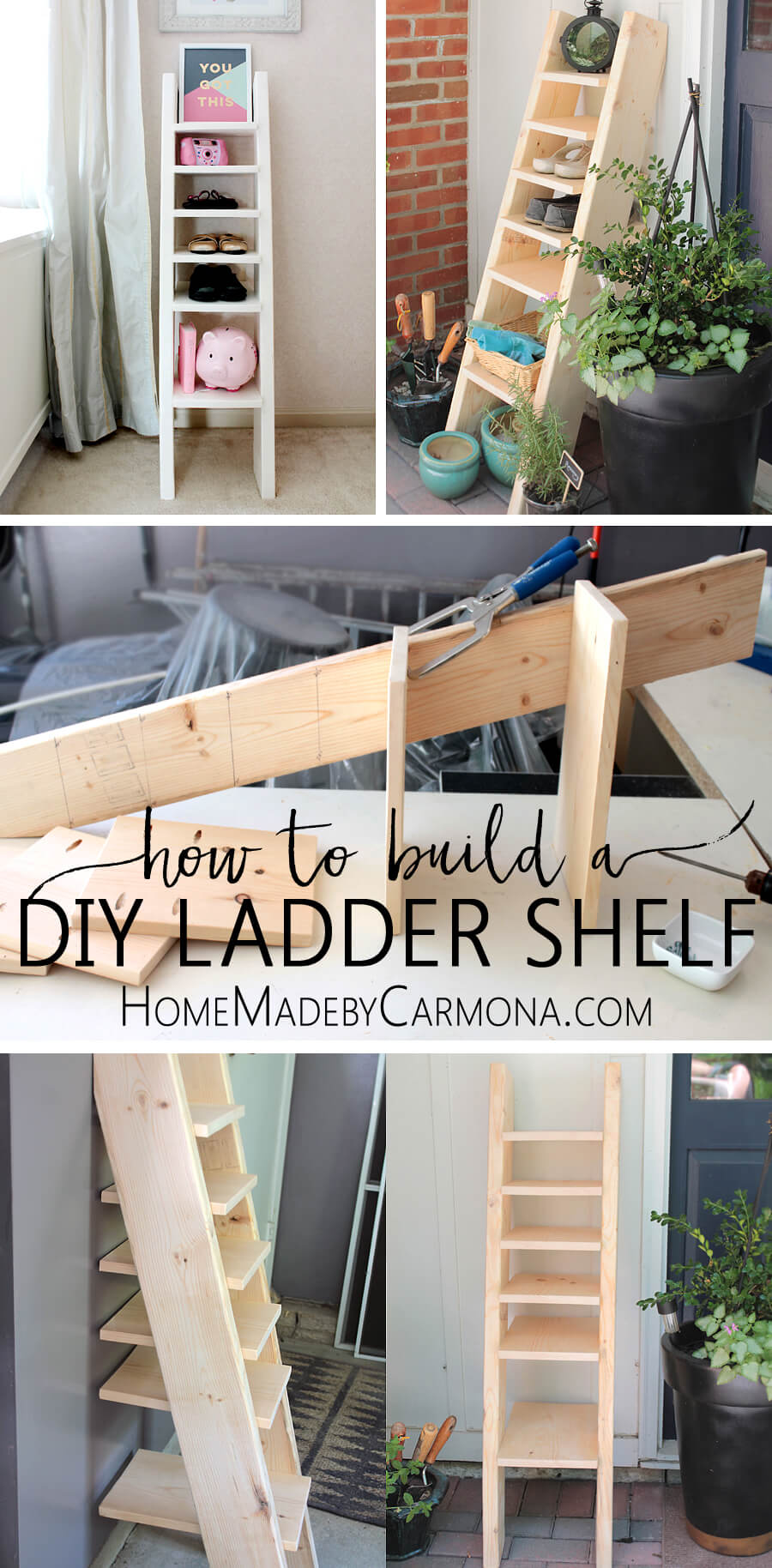 Homemade ladder deals shelf