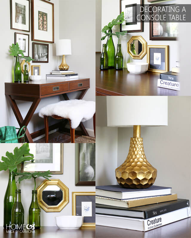 Decorating a Console Table the inexpenive but stylish way