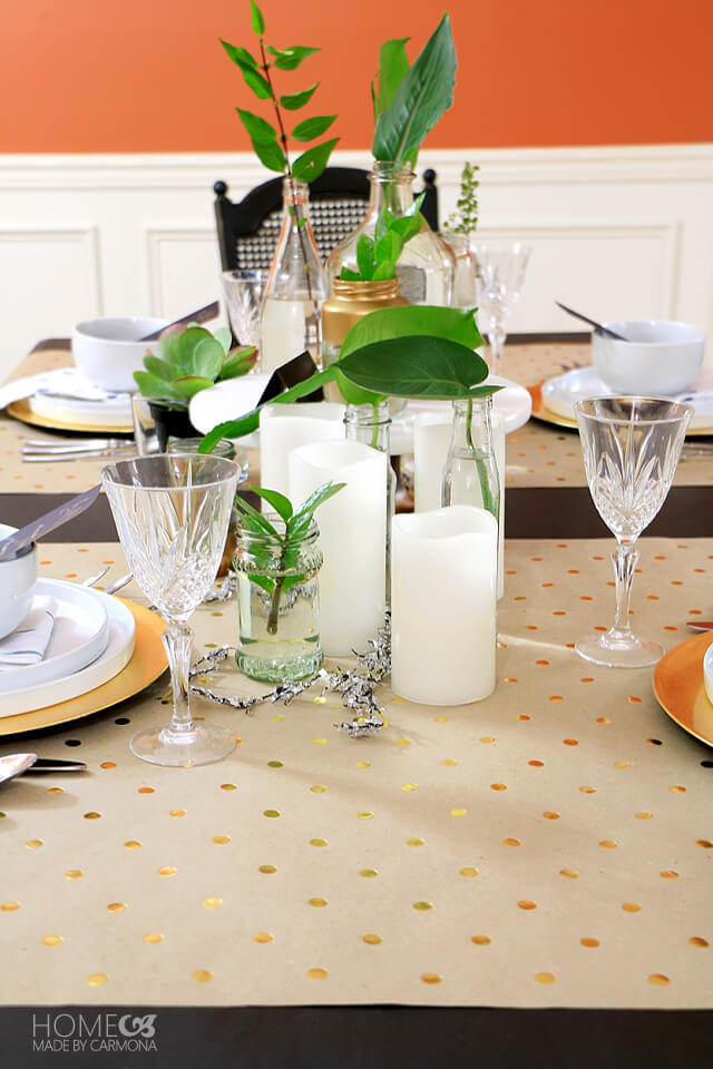 greenery filled tablescape