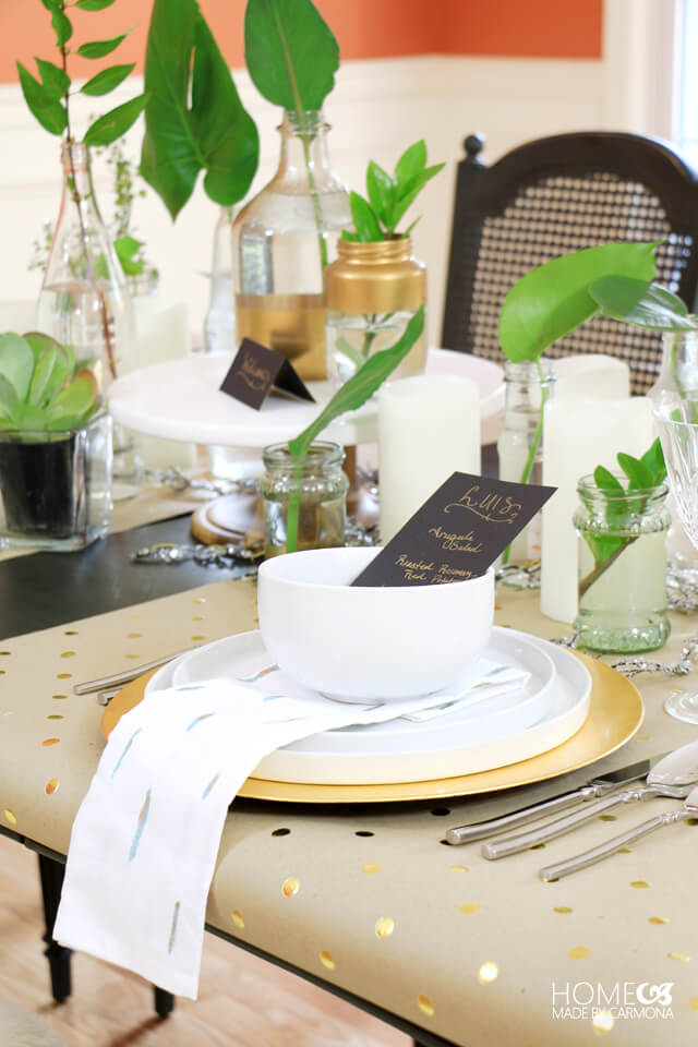 Greenery Dinner Tablescape - Home Made by Carmona