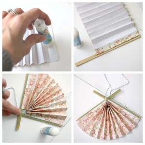 Japanese Paper Fan Ornament - Home Made by Carmona