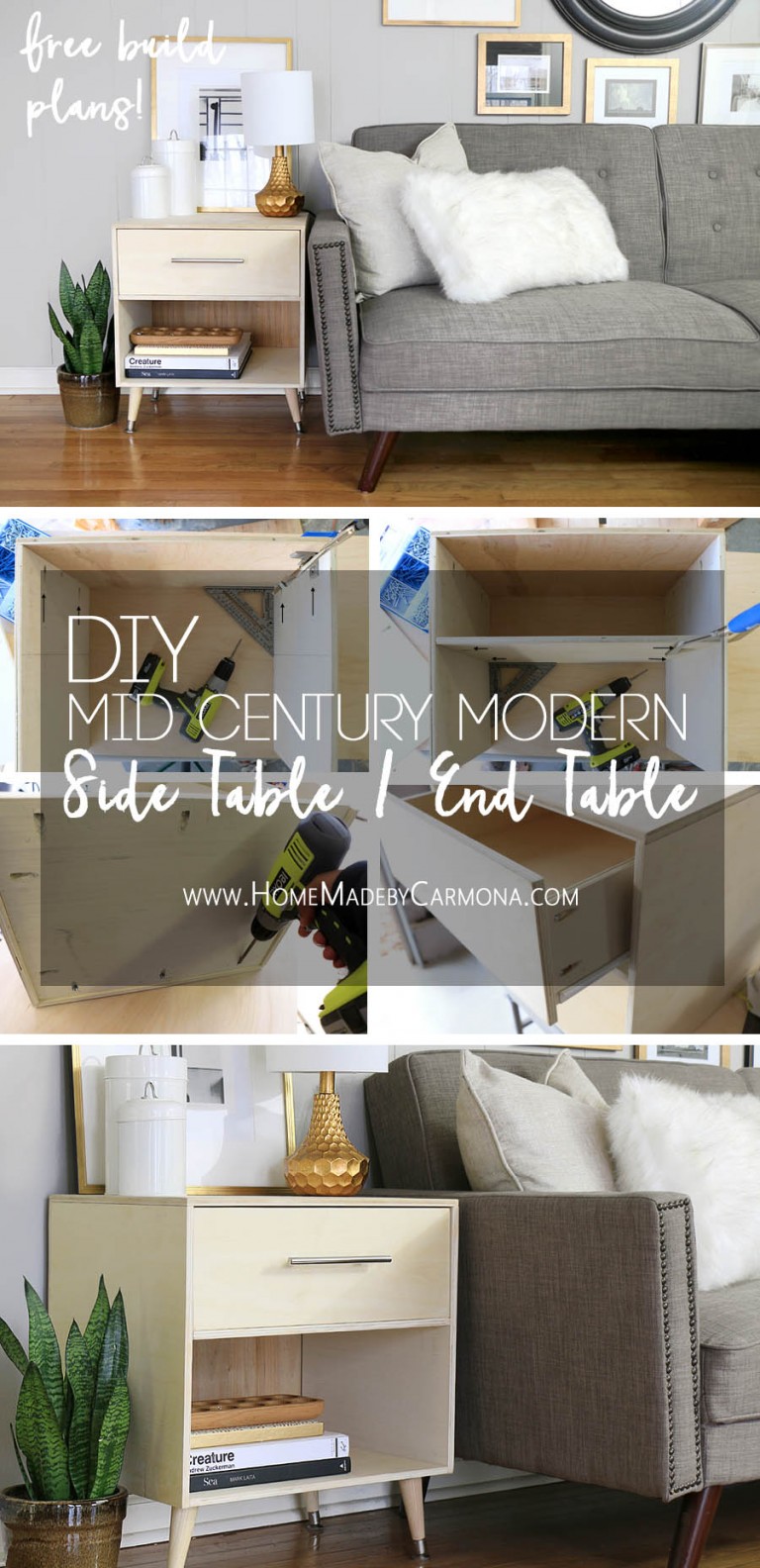 DIY Mid-Century Modern Side Table