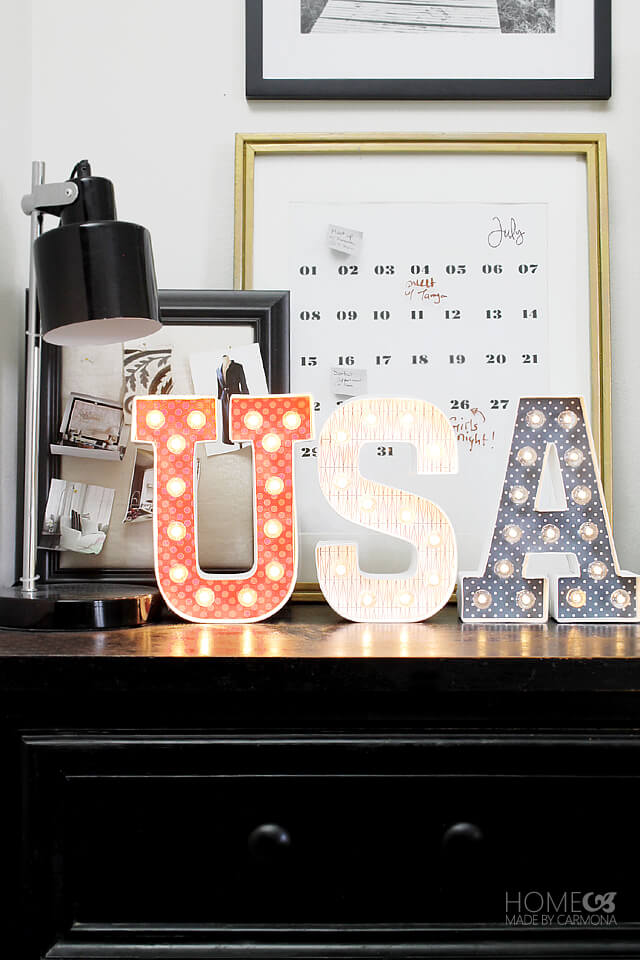 Patriotic USA Marquee Letters