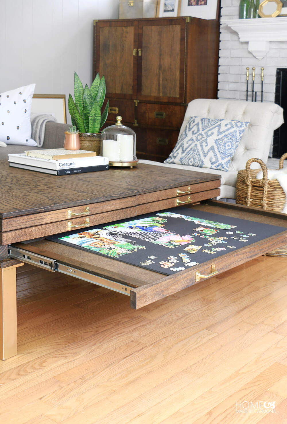 How to Build a Puzzle Coffee Table --with Build in Board Games