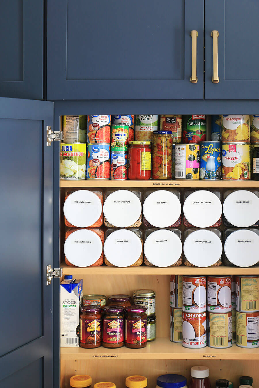 kitchen cupboard with food