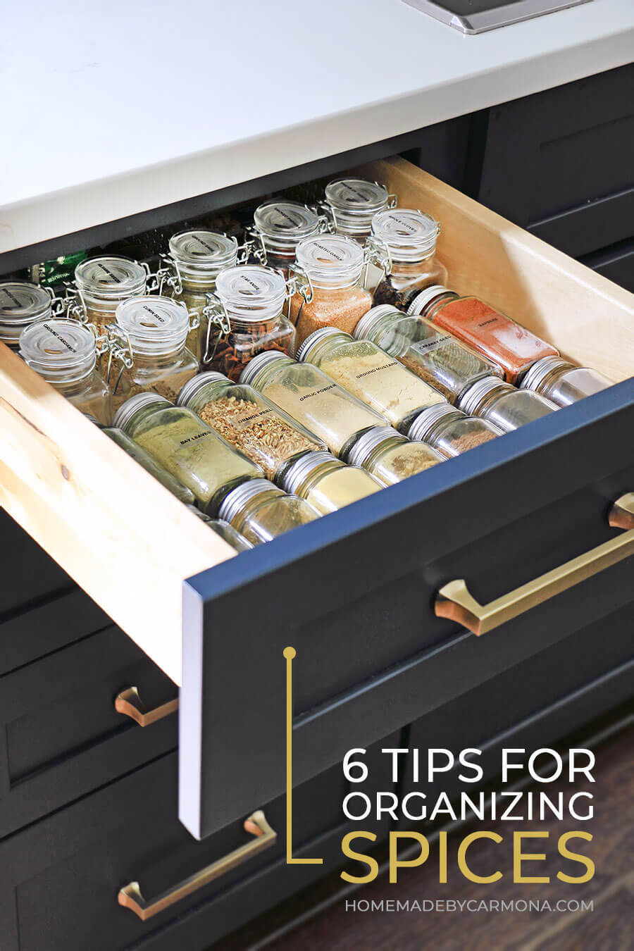 Organized Spice Drawer