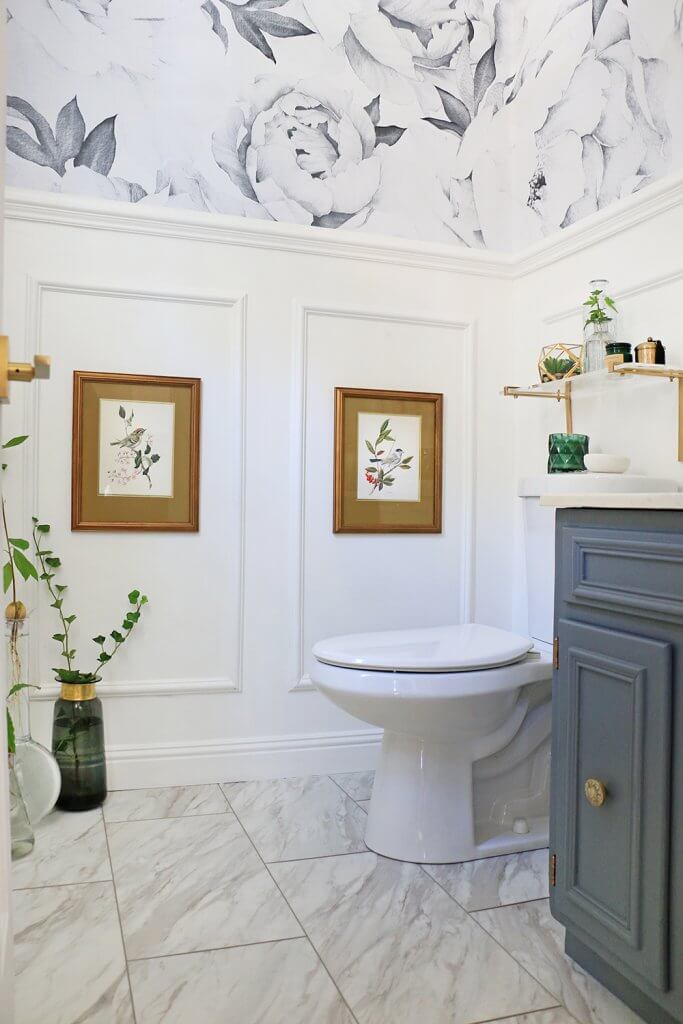 Parisian Inspired Powder Room Makeover