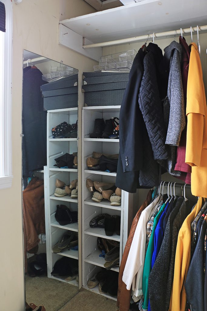 Closet and bathroom plans before remodel