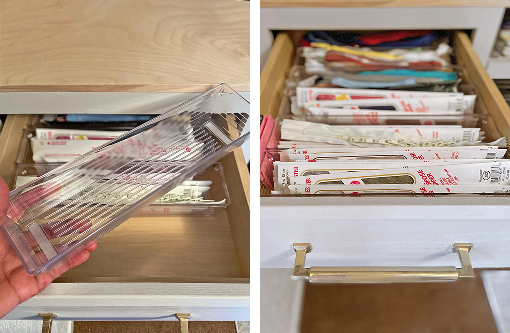 drawer with clear organizers