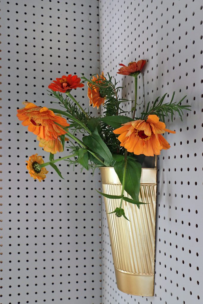 wall vase with flowers