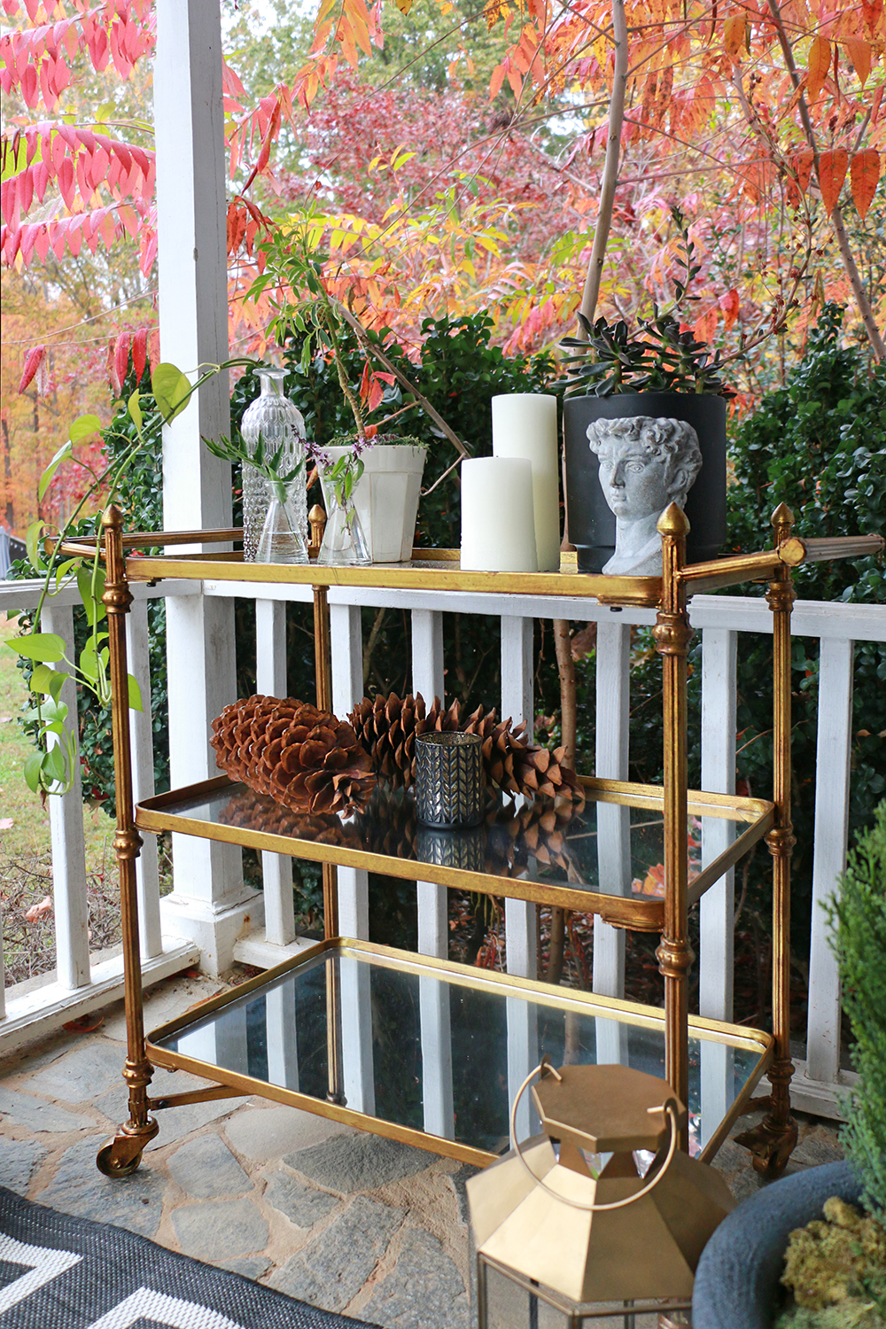 Indoor furniture to outdoor bar cart